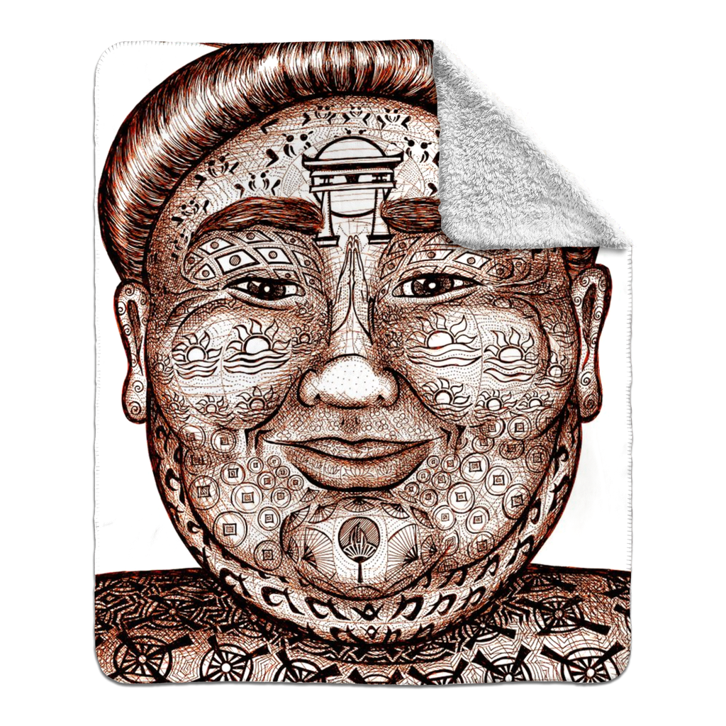 the-wisdom-keeper-of-strength-brown-white-fleece-sherpa-blanket – Wisdom Keepers