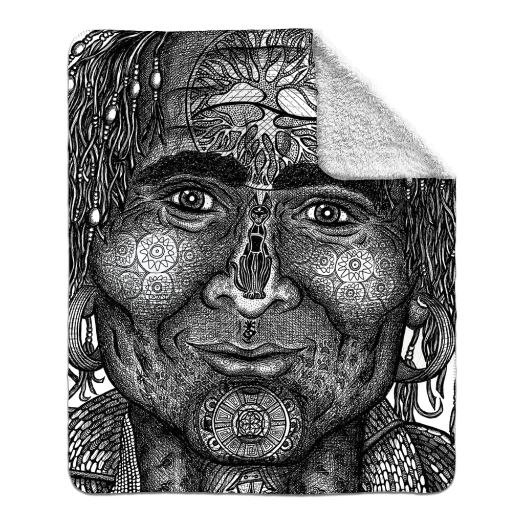 the-wisdom-keeper-of-resolve-black-white-fleece-sherpa-blanket – Wisdom Keepers