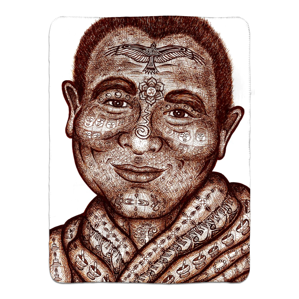 the-wisdom-keeper-of-mindfulness-brown-white-fleece-sherpa-blanket – Wisdom Keepers