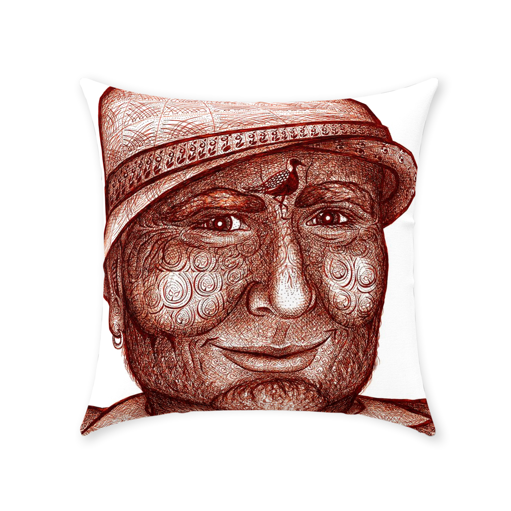 the-wisdom-keeper-of-stillness-brown-white-cotton-twill-pillow – Wisdom Keepers
