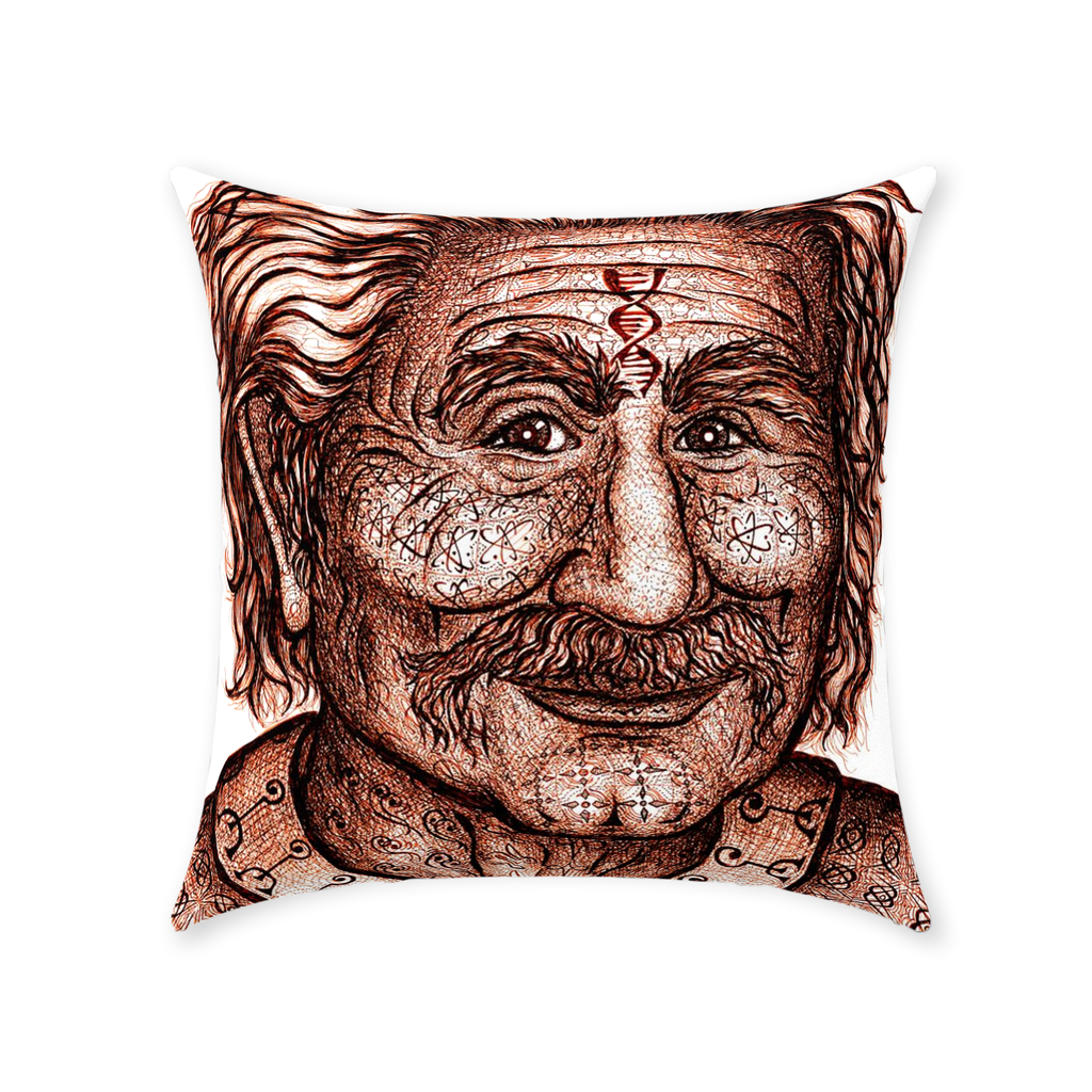 the-wisdom-keeper-of-invention-brown-white-cotton-twill-pillow – Wisdom Keepers