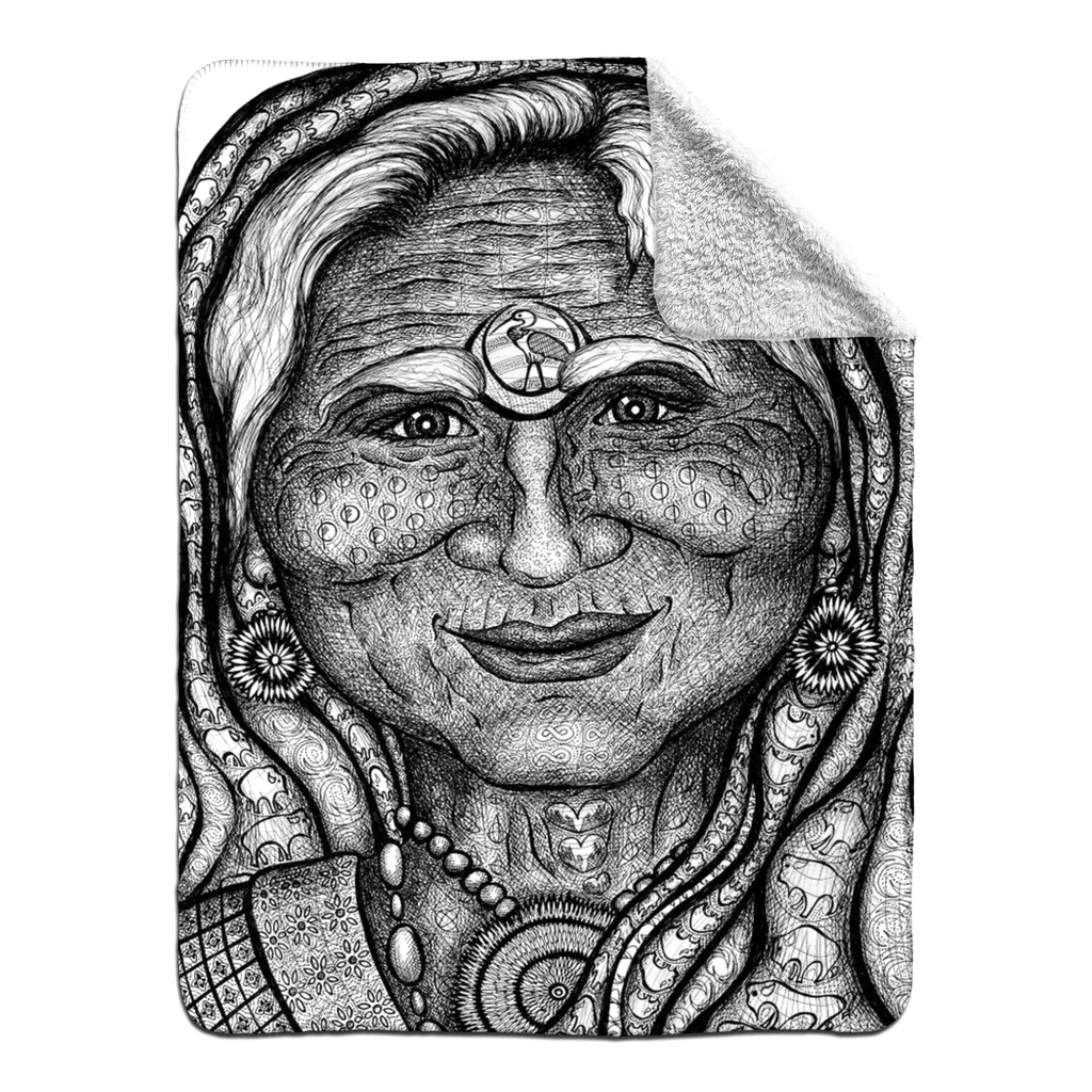 the-wisdom-keeper-of-synergy-communion-black-white-fleece-sherpa-blanket – Wisdom Keepers