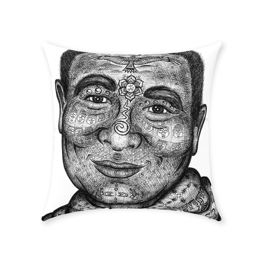 the-wisdom-keeper-of-mindfulness-black-white-cotton-twill-pillow – Wisdom Keepers