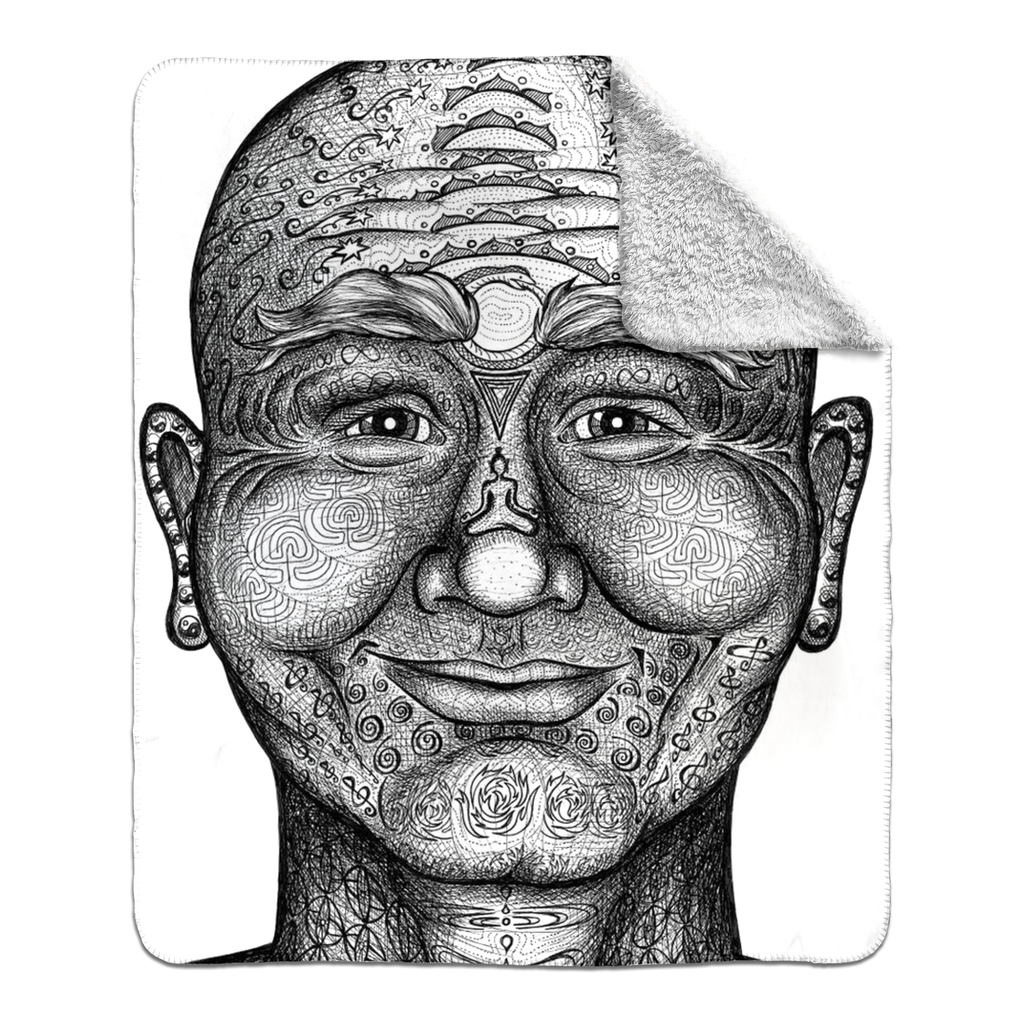 the-wisdom-keeper-of-non-attachment-celebration-black-white-fleece-sherpa-blanket – Wisdom Keepers