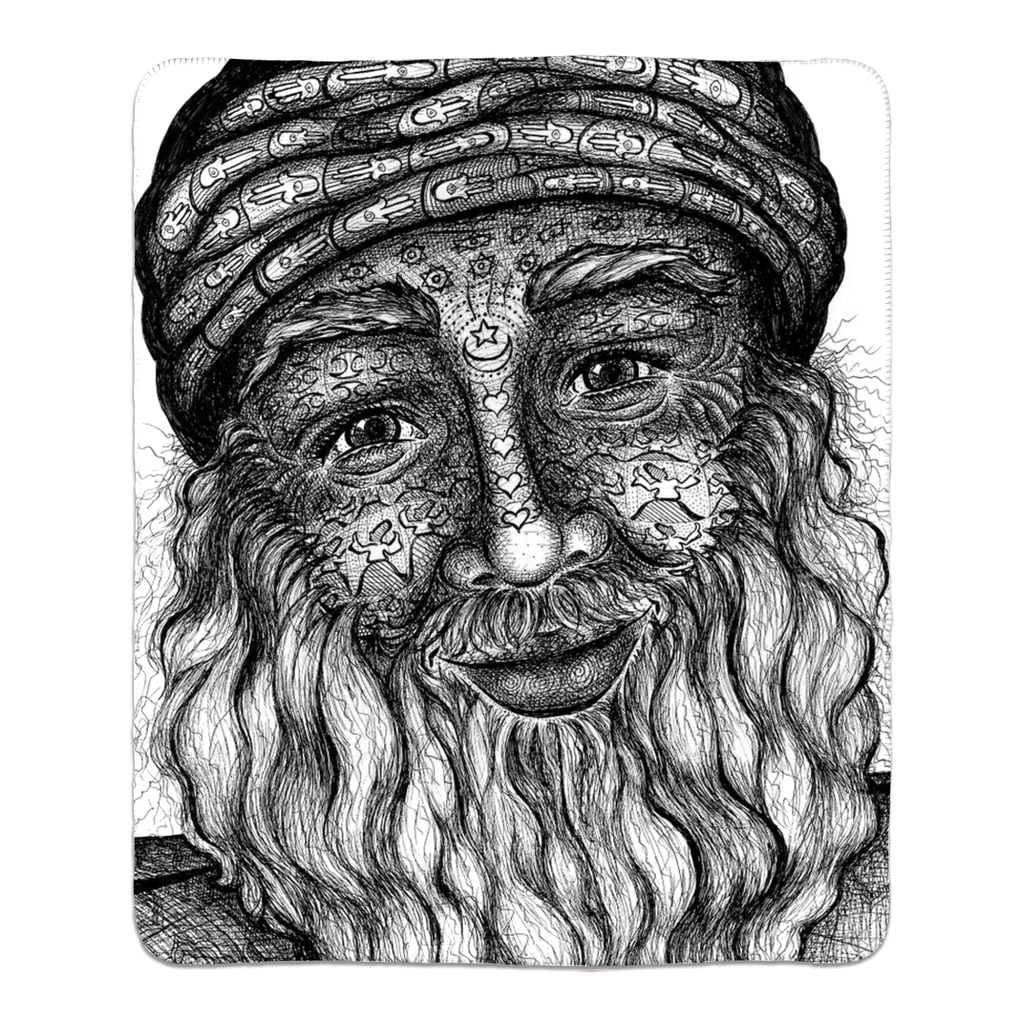 the-wisdom-keeper-of-acceptance-black-white-fleece-sherpa-blanket – Wisdom Keepers