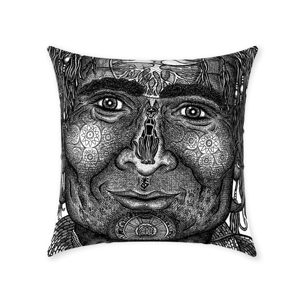 the-wisdom-keeper-of-resolve-black-white-cotton-twill-pillow – Wisdom Keepers