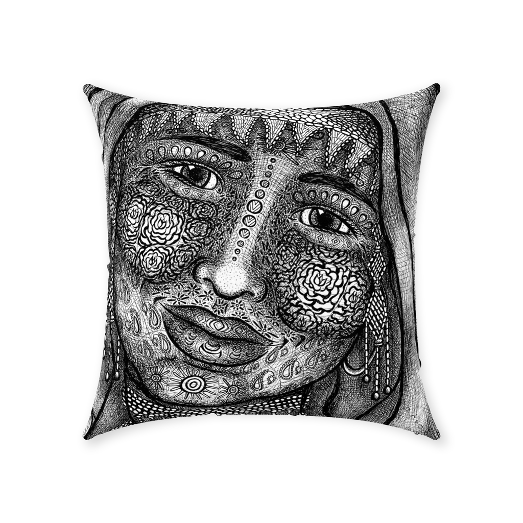 the-wisdom-keeper-of-empathy-black-white-cotton-twill-pillow – Wisdom Keepers