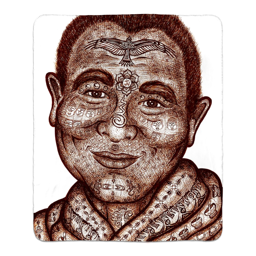the-wisdom-keeper-of-mindfulness-brown-white-fleece-sherpa-blanket – Wisdom Keepers