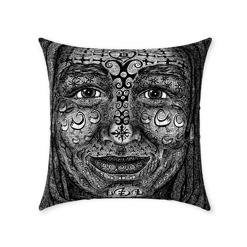 the-wisdom-keeper-of-dynamism-black-white-cotton-twill-pillow – Wisdom Keepers