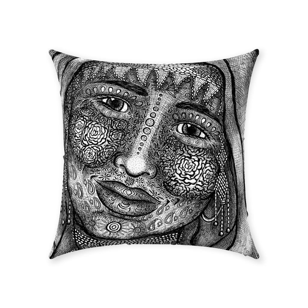 the-wisdom-keeper-of-empathy-black-white-cotton-twill-pillow – Wisdom Keepers