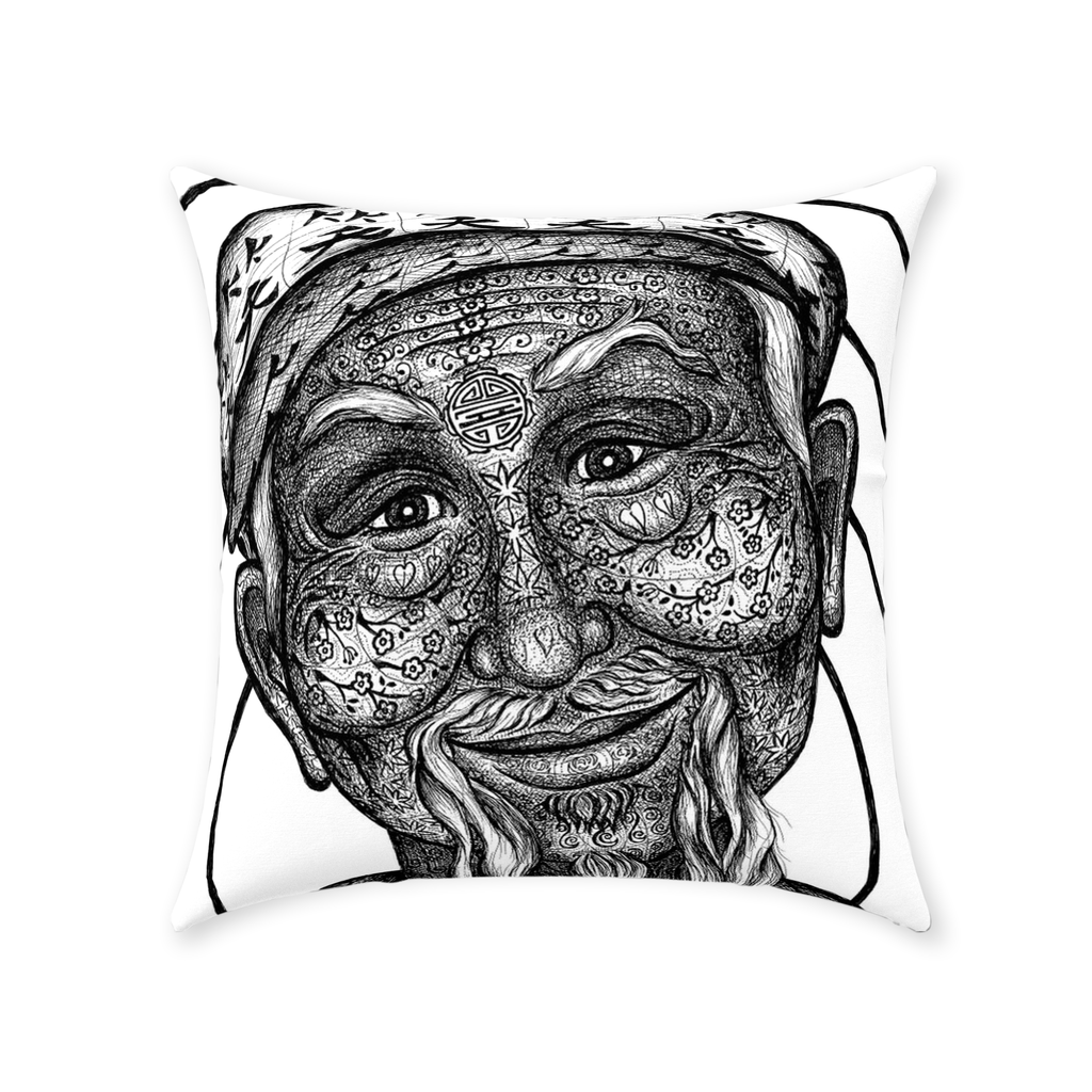 the-wisdom-keeper-of-patience-black-white-cotton-twill-pillow – Wisdom Keepers