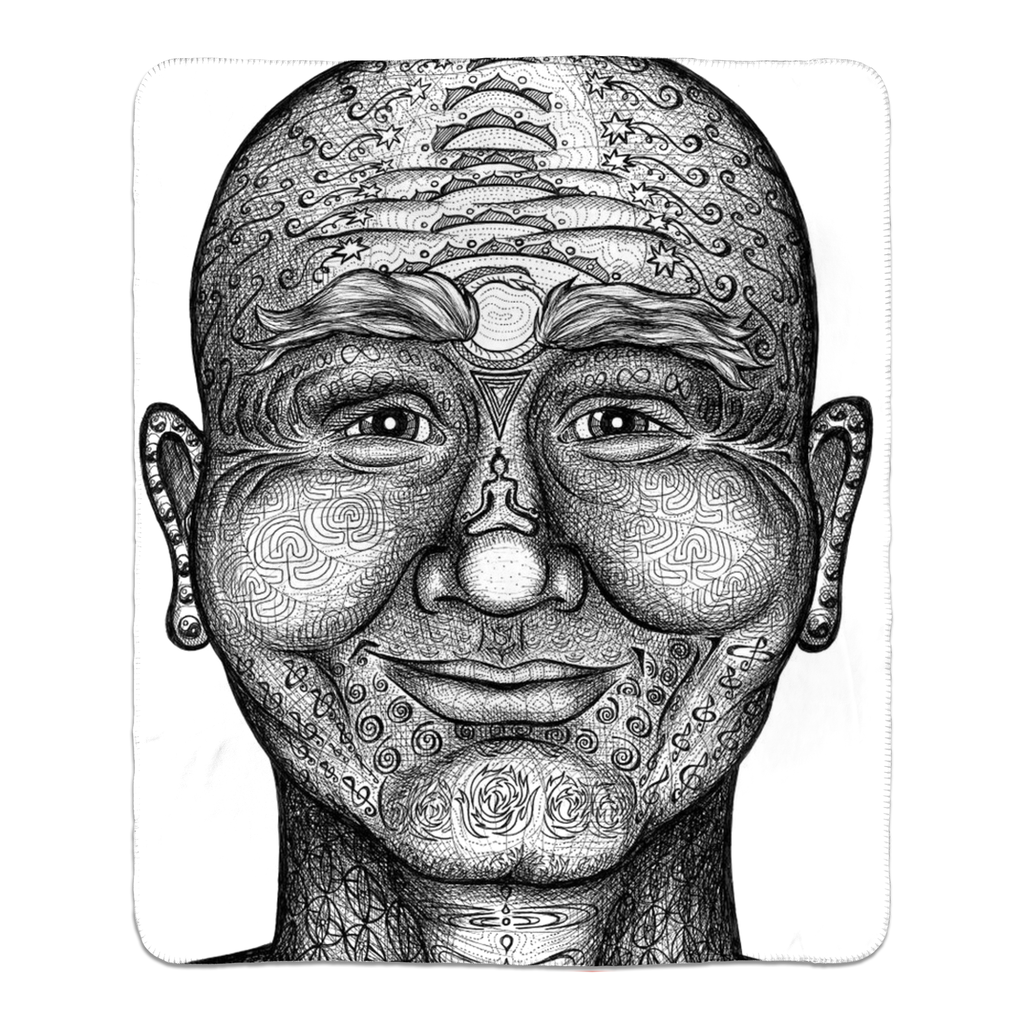 the-wisdom-keeper-of-non-attachment-celebration-black-white-fleece-sherpa-blanket – Wisdom Keepers