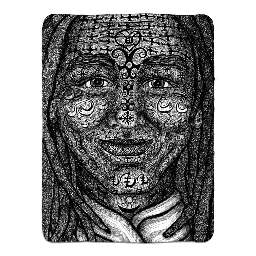 the-wisdom-keeper-of-dynamism-black-white-fleece-sherpa-blanket – Wisdom Keepers