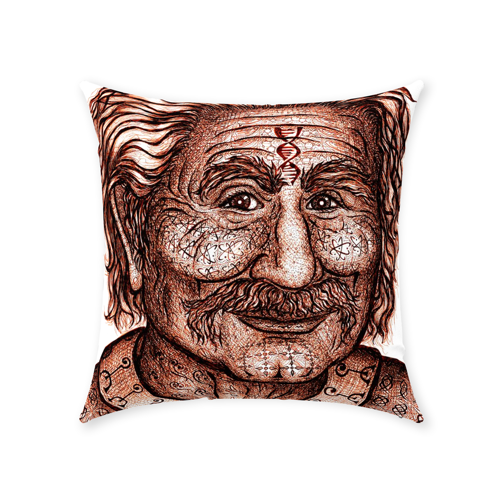 the-wisdom-keeper-of-invention-brown-white-cotton-twill-pillow – Wisdom Keepers