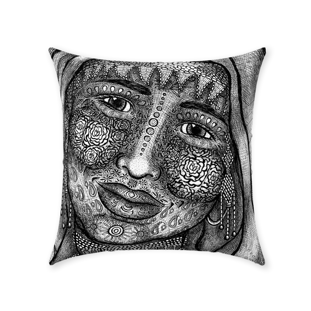 the-wisdom-keeper-of-empathy-black-white-cotton-twill-pillow – Wisdom Keepers