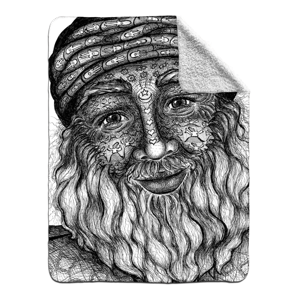 the-wisdom-keeper-of-acceptance-black-white-fleece-sherpa-blanket – Wisdom Keepers