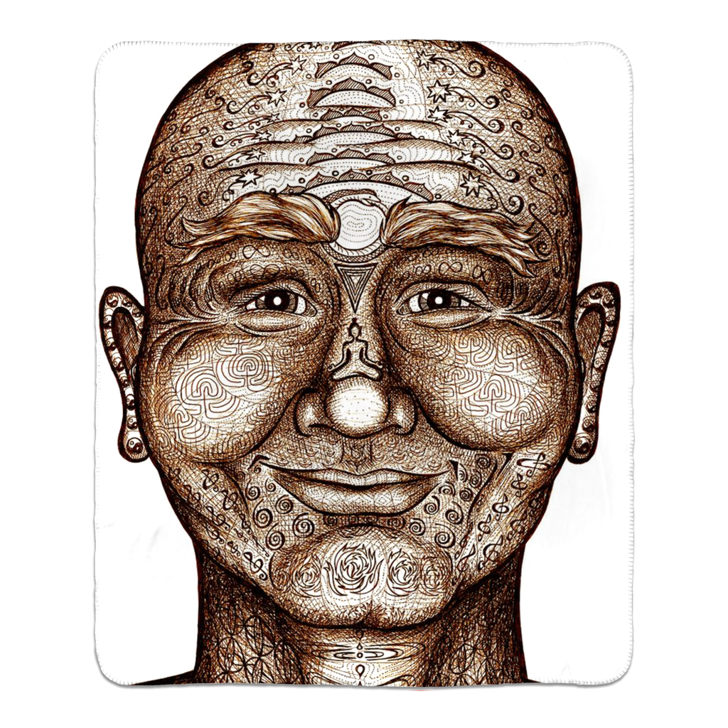 the-wisdom-keeper-of-non-attachment-celebration-brown-white-fleece-sherpa-blanket – Wisdom Keepers