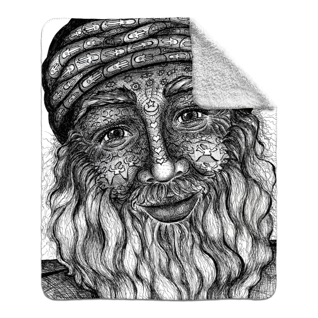 the-wisdom-keeper-of-acceptance-black-white-fleece-sherpa-blanket – Wisdom Keepers