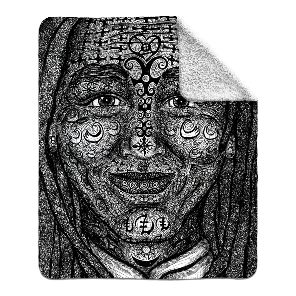 the-wisdom-keeper-of-dynamism-black-white-fleece-sherpa-blanket – Wisdom Keepers