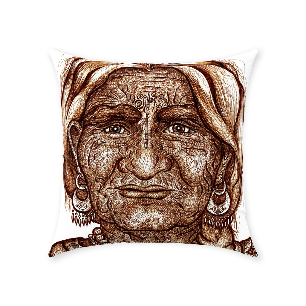 WK7_Brown_White_Cotton_Twill_Pillow-18x18