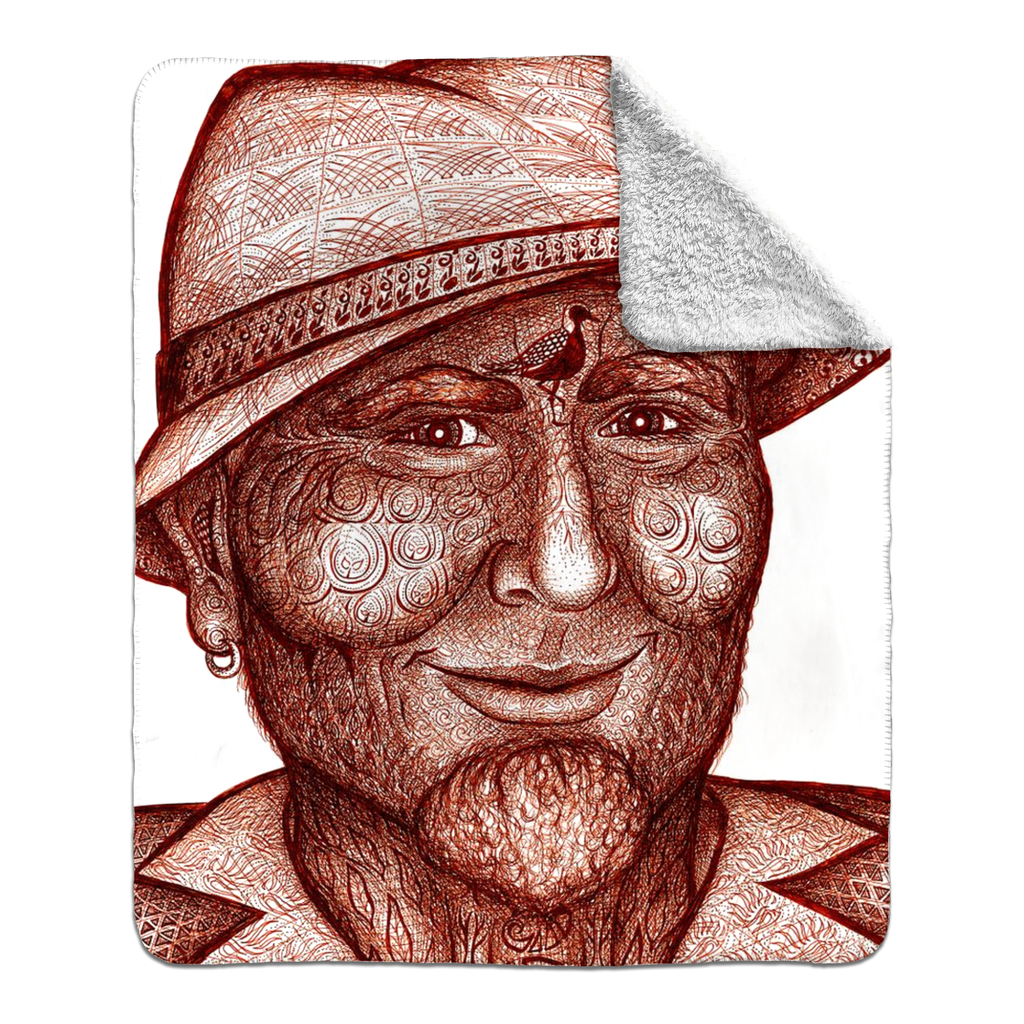 the-wisdom-keeper-of-stillness-brown-white-fleece-sherpa-blanket – Wisdom Keepers