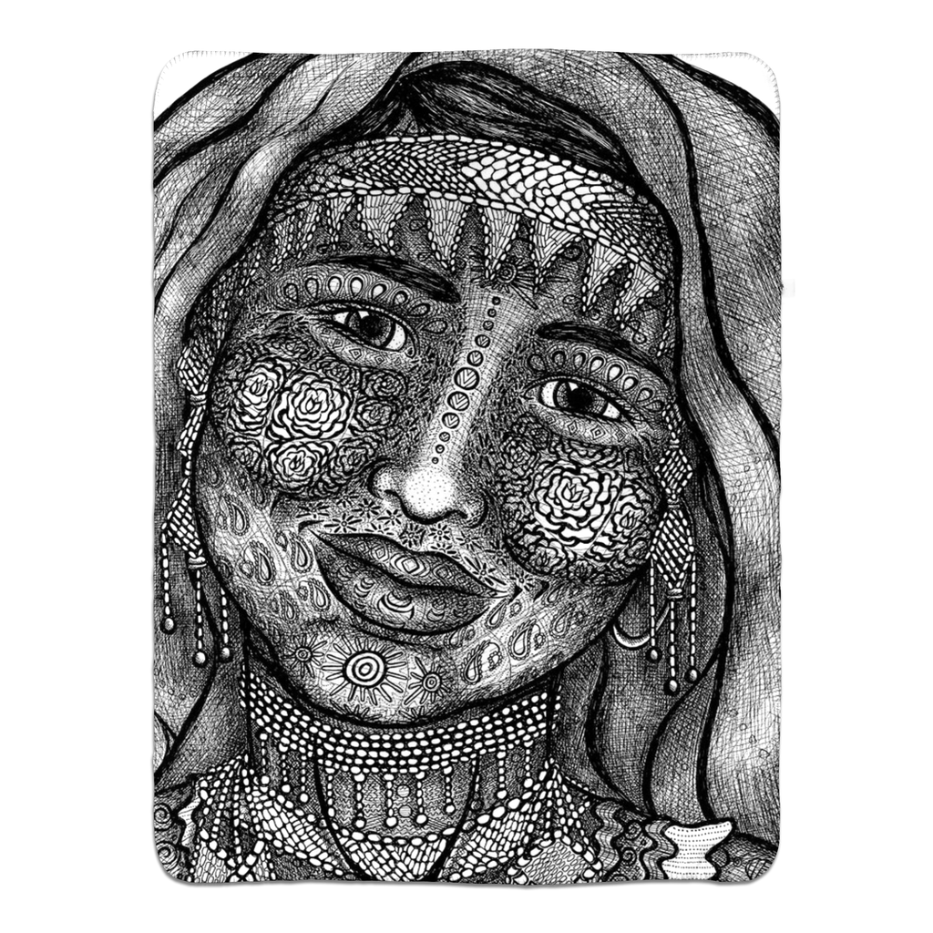 the-wisdom-keeper-of-empathy-black-white-fleece-sherpa-blanket – Wisdom Keepers