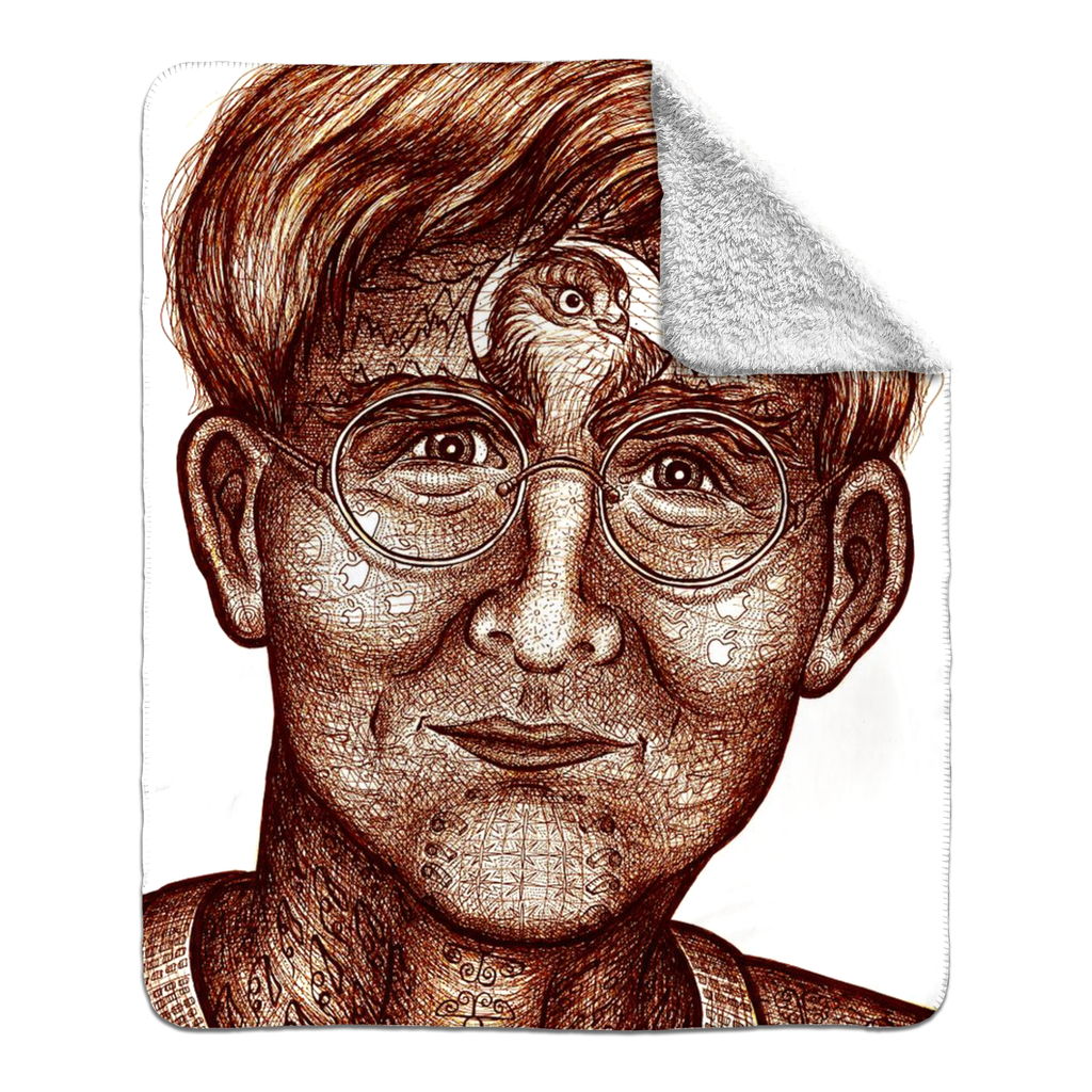 the-wisdom-keeper-of-insight-brown-white-fleece-sherpa-blanket – Wisdom Keepers