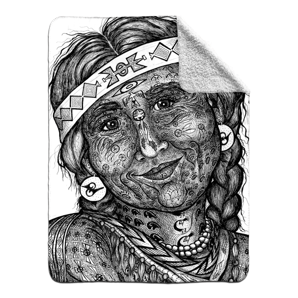 the-wisdom-keeper-of-altruism-black-white-fleece-sherpa-blanket – Wisdom Keepers