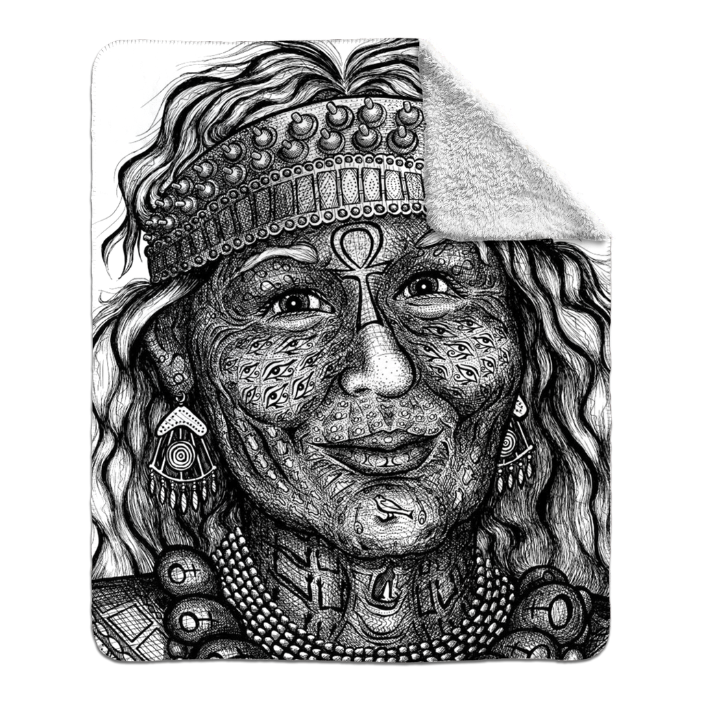 the-wisdom-keeper-of-anticipation-emanation-black-white-fleece-sherpa-blanket – Wisdom Keepers