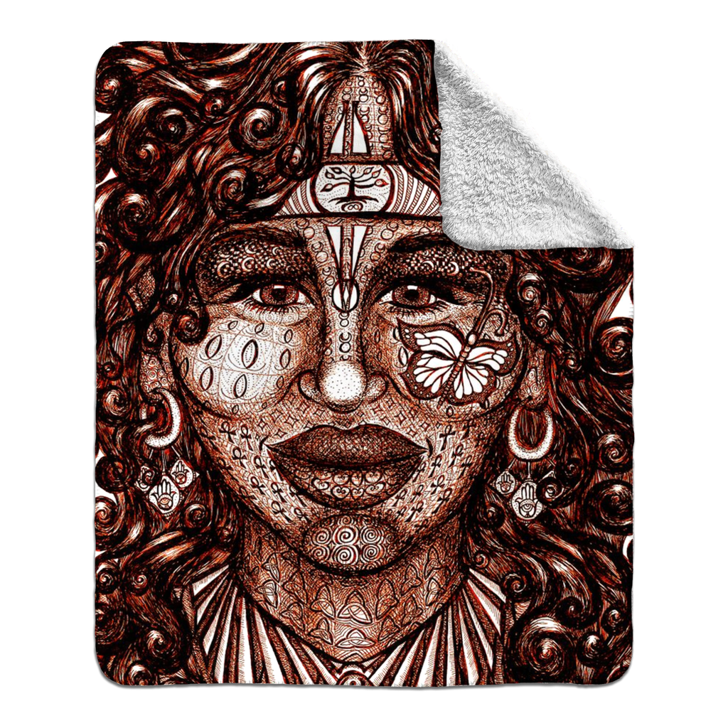 the-wisdom-keeper-of-determination-brown-white-fleece-sherpa-blanket – Wisdom Keepers