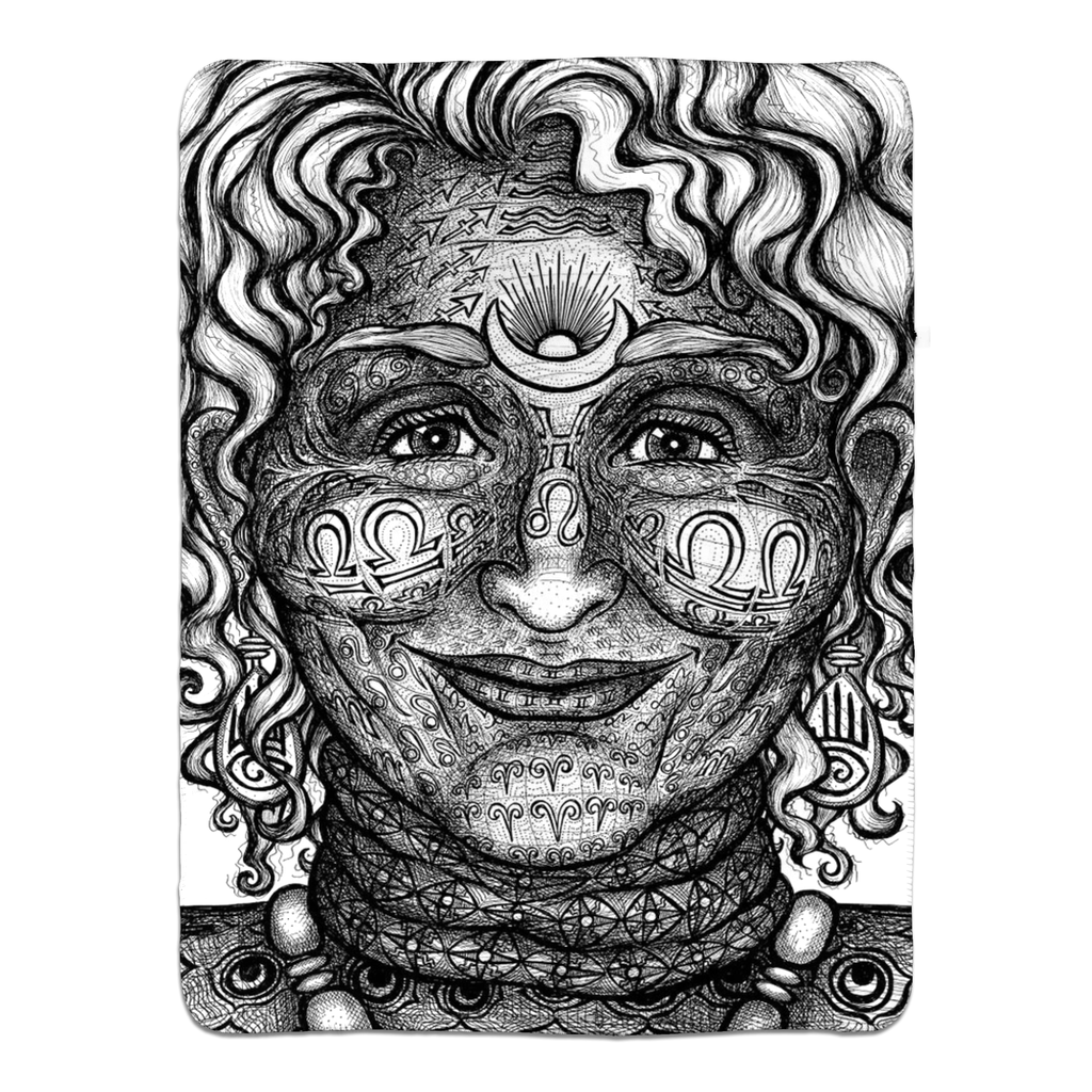 the-wisdom-keeper-of-intuition-black-white-fleece-sherpa-blanket – Wisdom Keepers