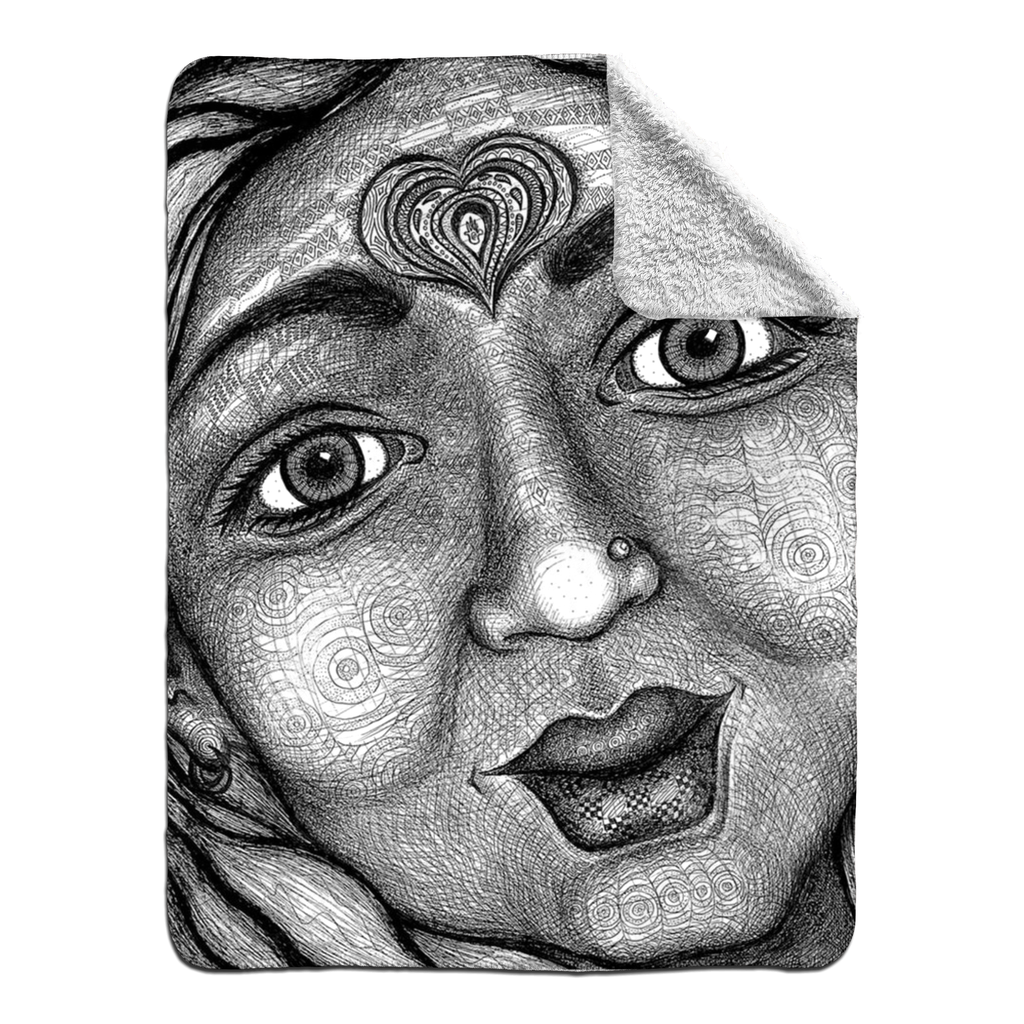 the-wisdom-keeper-of-graciousness-black-white-fleece-sherpa-blanket – Wisdom Keepers