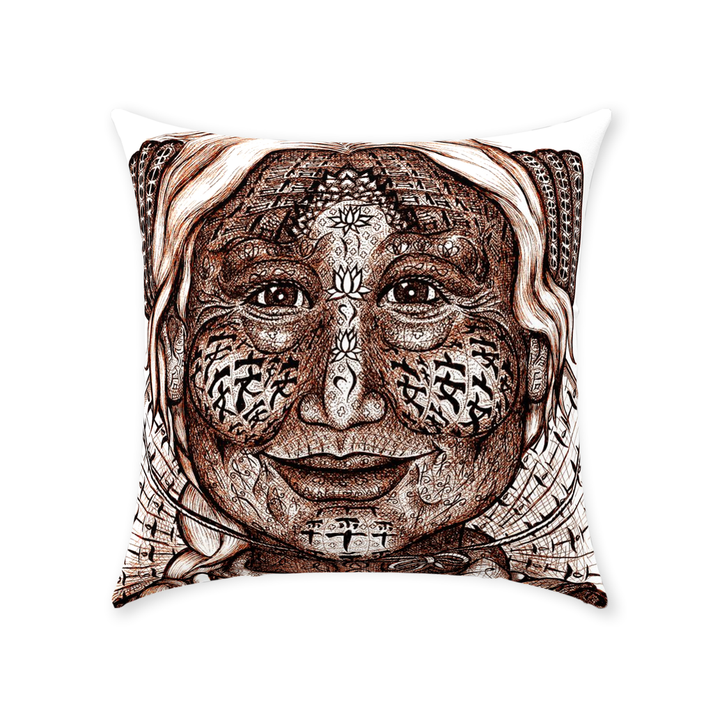 the-wisdom-keeper-of-inspiration-brown-white-cotton-twill-pillow – Wisdom Keepers