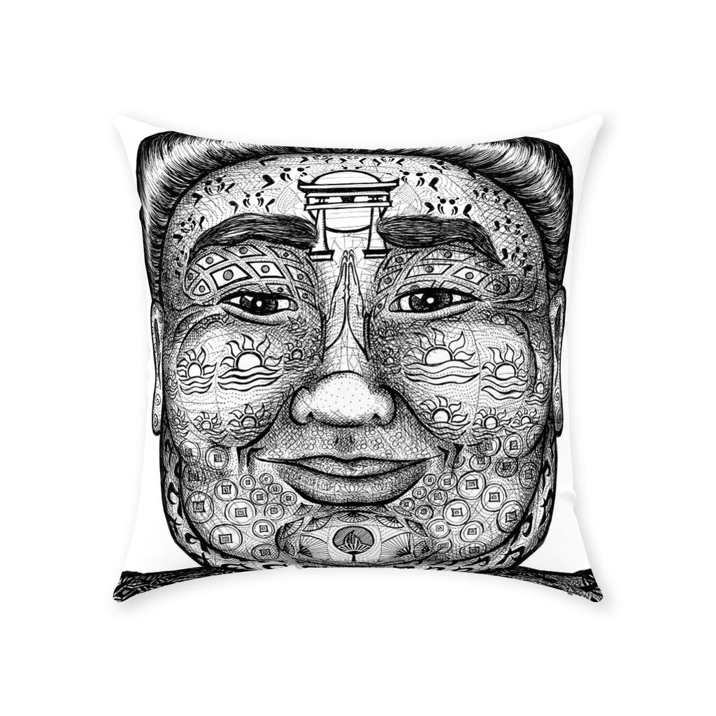 the-wisdom-keeper-of-strength-black-white-cotton-twill-pillow – Wisdom Keepers
