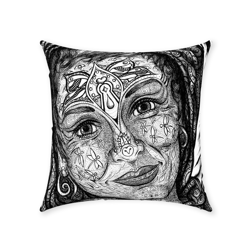 the-wisdom-keeper-of-peaceful-revolution-black-white-cotton-twill-pillow – Wisdom Keepers