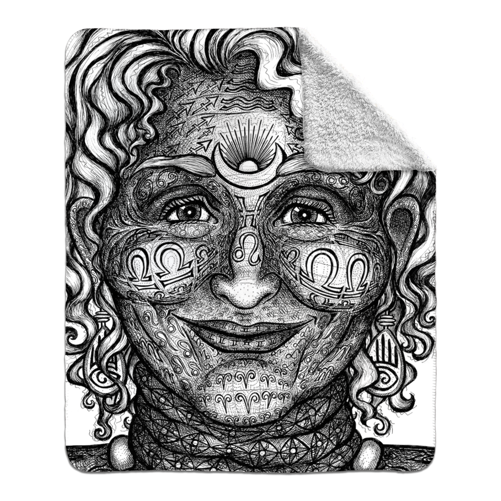 the-wisdom-keeper-of-intuition-black-white-fleece-sherpa-blanket – Wisdom Keepers