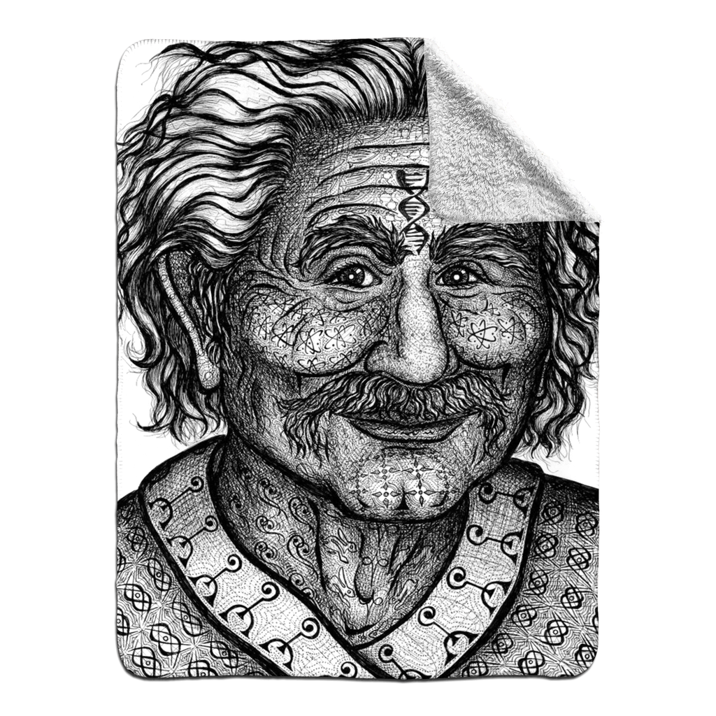 the-wisdom-keeper-of-invention-black-white-fleece-sherpa-blanket – Wisdom Keepers