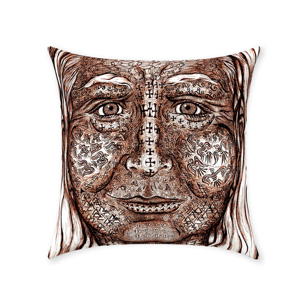 the-wisdom-keeper-of-transmutation-brown-white-cotton-twill-pillow – Wisdom Keepers
