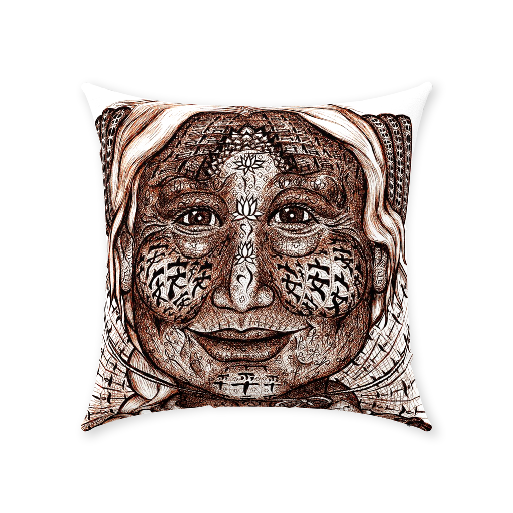 the-wisdom-keeper-of-inspiration-brown-white-cotton-twill-pillow – Wisdom Keepers