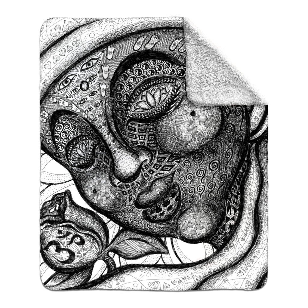 the-wisdom-keeper-of-totality-black-white-fleece-sherpa-blanket – Wisdom Keepers