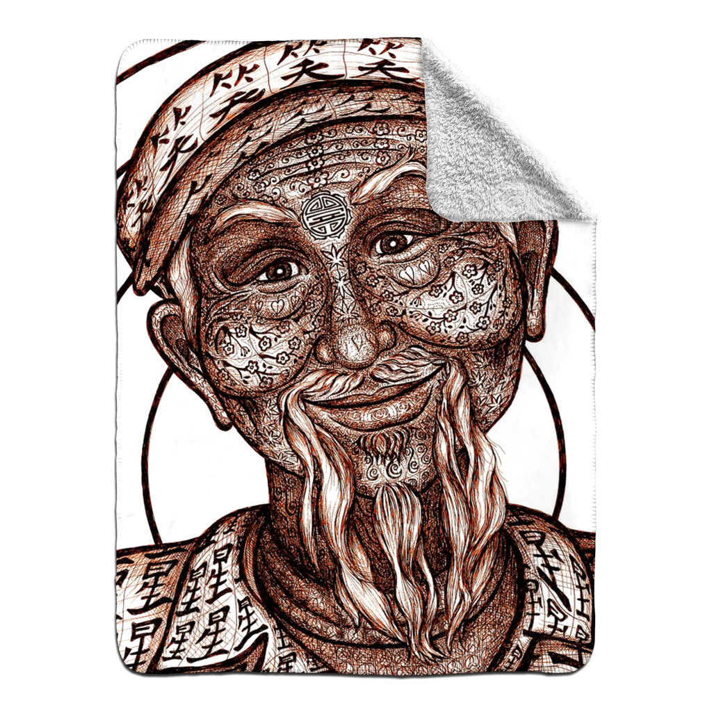 the-wisdom-keeper-of-patience-brown-white-fleece-sherpa-blanket – Wisdom Keepers