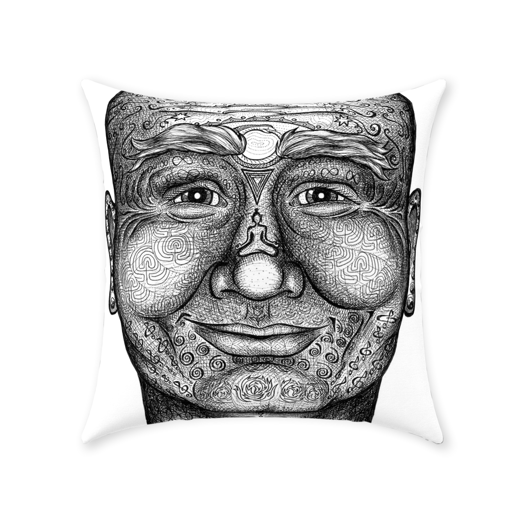 the-wisdom-keeper-of-non-attachment-celebration-black-white-cotton-twill-pillow – Wisdom Keepers