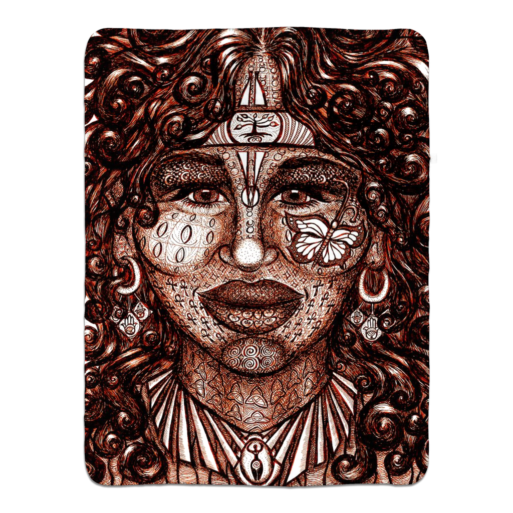 the-wisdom-keeper-of-determination-brown-white-fleece-sherpa-blanket – Wisdom Keepers