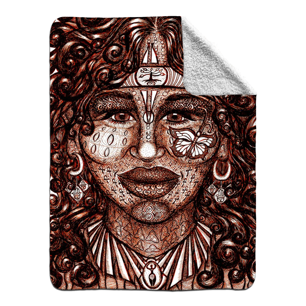 the-wisdom-keeper-of-determination-brown-white-fleece-sherpa-blanket – Wisdom Keepers