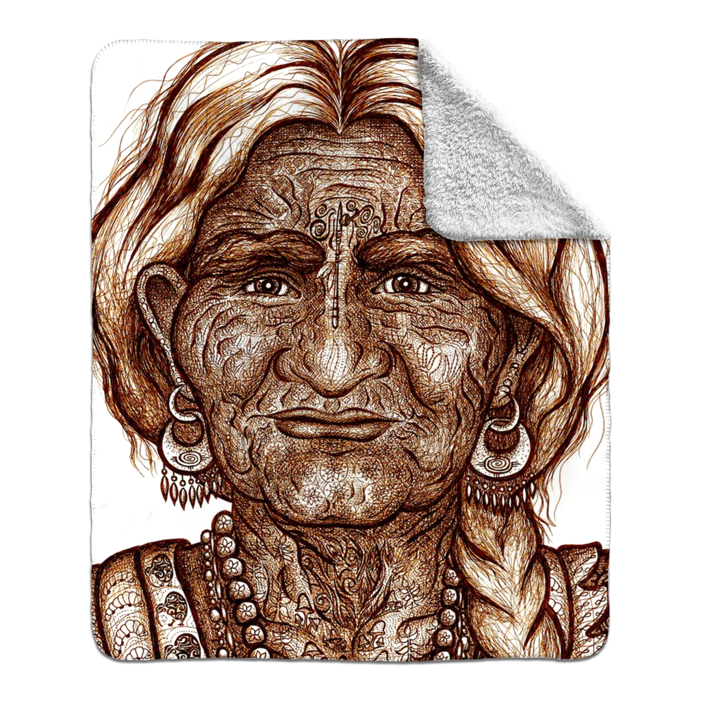 the-wisdom-keeper-of-guidance-brown-white-fleece-sherpa-blanket – Wisdom Keepers