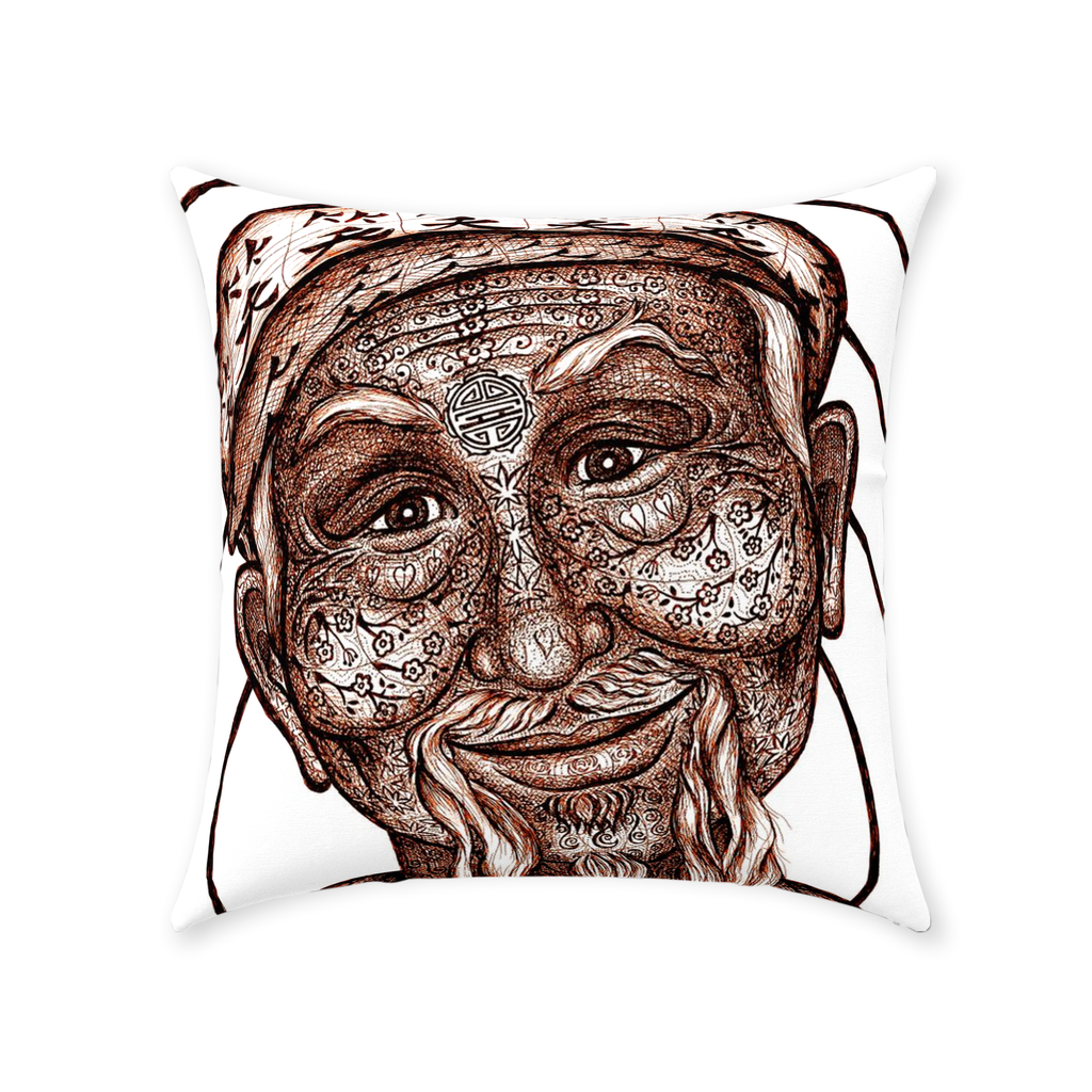 the-wisdom-keeper-of-patience-brown-white-cotton-twill-pillow – Wisdom Keepers