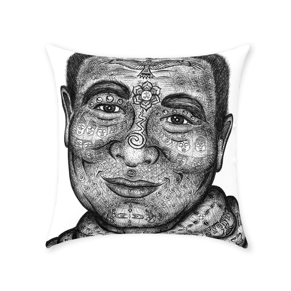 the-wisdom-keeper-of-mindfulness-black-white-cotton-twill-pillow – Wisdom Keepers