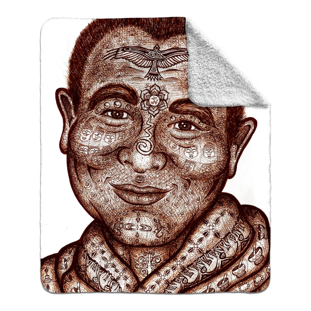 the-wisdom-keeper-of-mindfulness-brown-white-fleece-sherpa-blanket – Wisdom Keepers