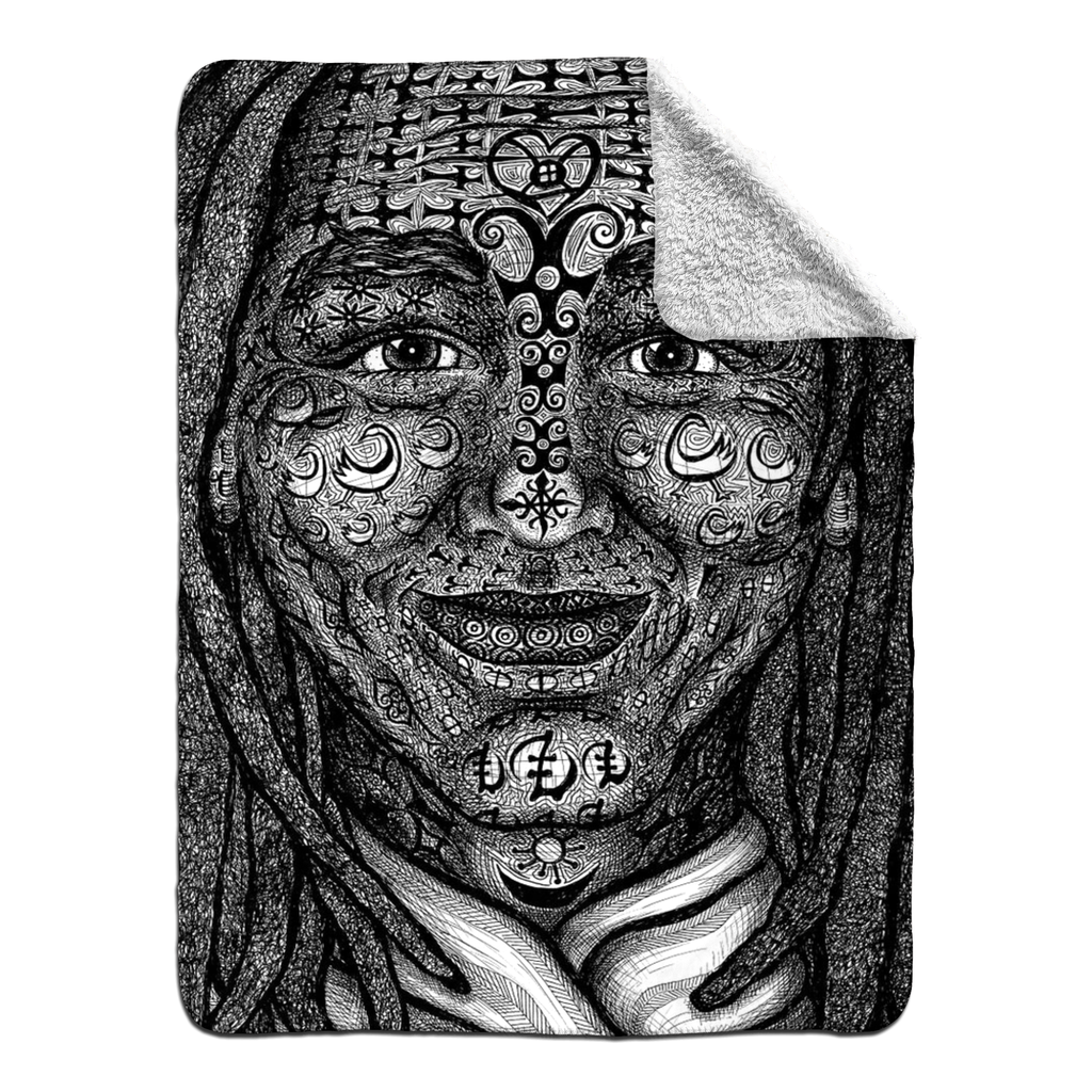 the-wisdom-keeper-of-dynamism-black-white-fleece-sherpa-blanket – Wisdom Keepers