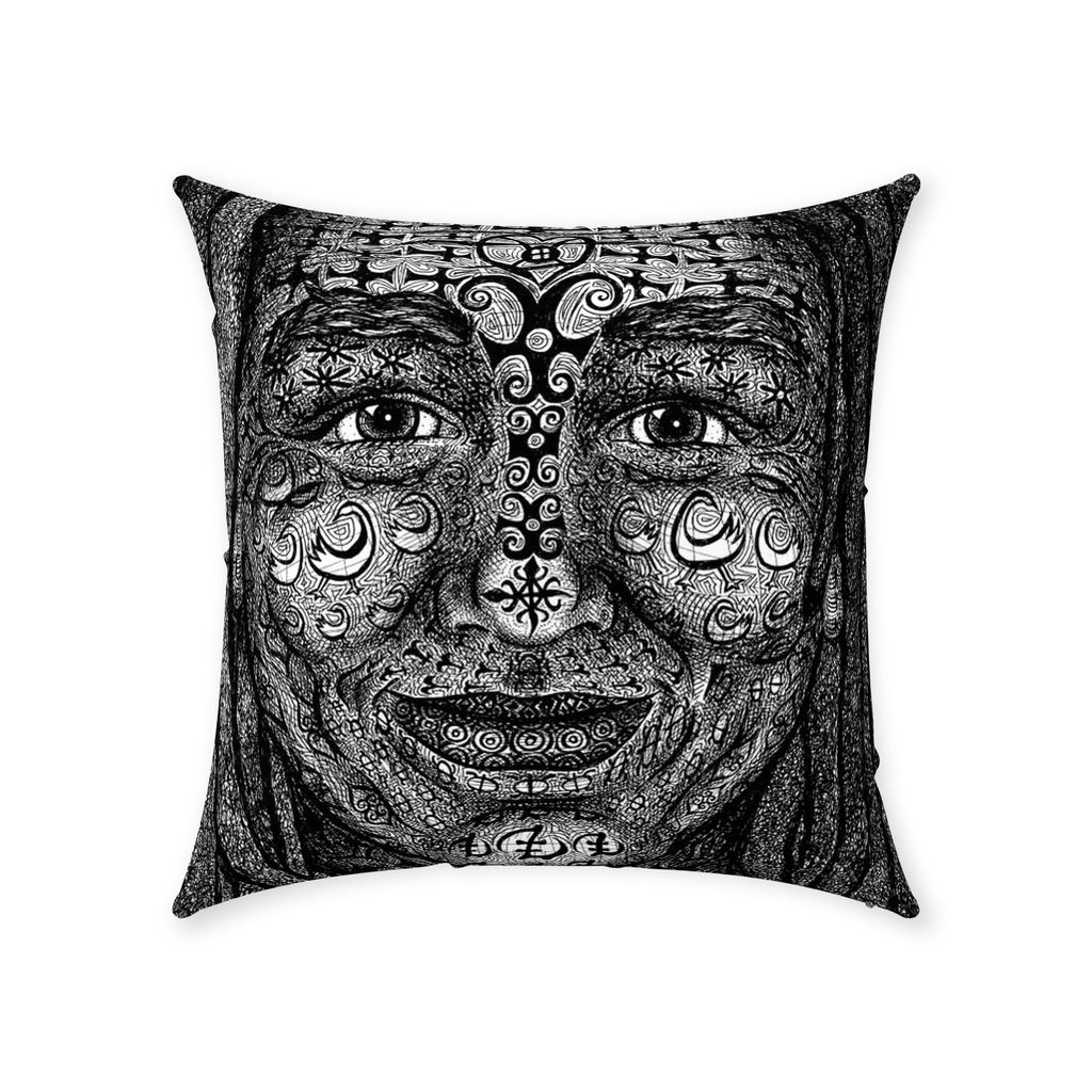 the-wisdom-keeper-of-dynamism-black-white-cotton-twill-pillow – Wisdom Keepers